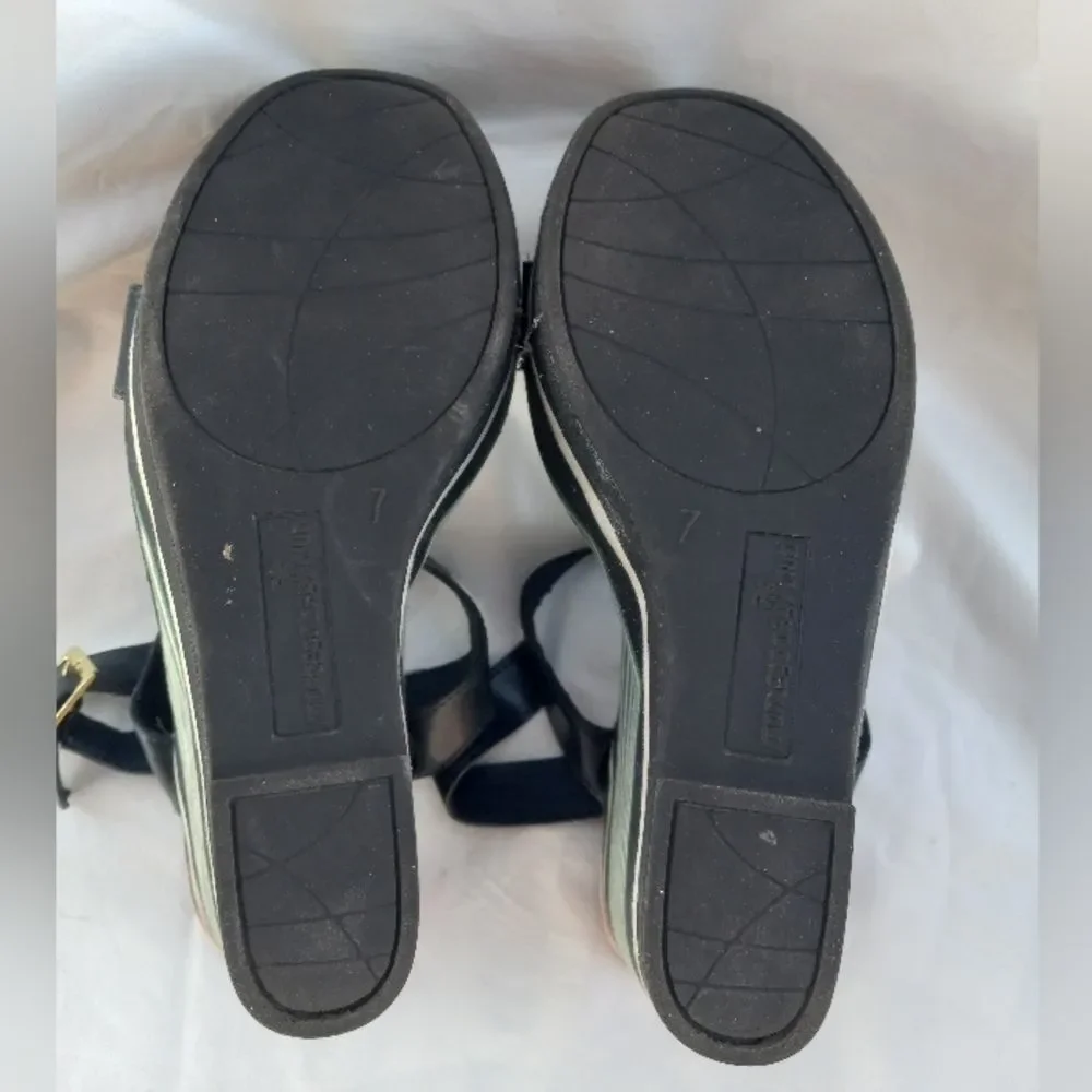 Montigo Bay Retro Striped Wedge Sandals Size 7